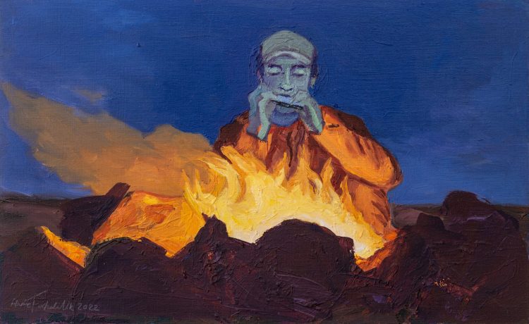 collections - Re-inhale series 2022 - Oil on cardboard 19 x 32 cm
